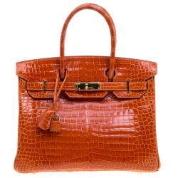 Hermes Fauve Porosus Crocodile Gold Hardware Birkin 30 Bag