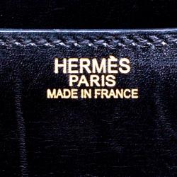Pre Owned Hermes Black Box Calf Leather Gold Hardware Constance 23 Bag