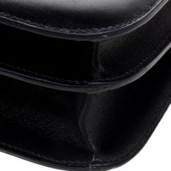 Pre Owned Hermes Black Box Calf Leather Gold Hardware Constance 23 Bag