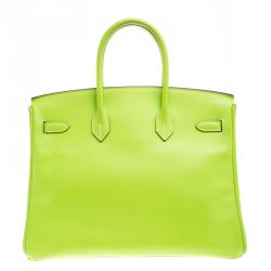 Hermes Kiwi Epsom Leather Palladium Hardware Birkin 35 Bag
