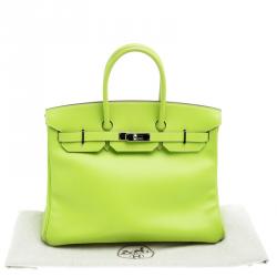Hermes Kiwi Epsom Leather Palladium Hardware Birkin 35 Bag