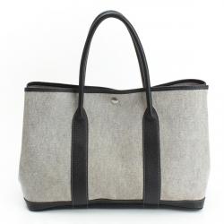 Pre Owned Hermes Bi Color Canvas/Leather garden Party PM Bag