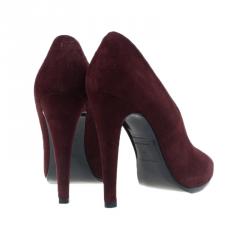 Pre Owned Hermes Burgundy Suede Florida Pumps Size 37