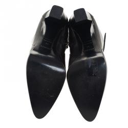 Pre Owned حذاء بوت هيرميس جلد اسود بإبزيم مزين طويل مقاس 39