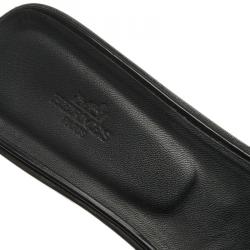 مملوكة مسبقًا Hermes Black Leather Oran Flat Sandals Size 40.5