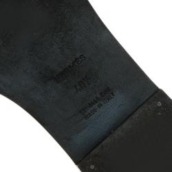 مملوكة مسبقًا Hermes Black Leather Oran Flat Sandals Size 40.5