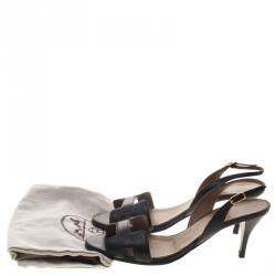Hermes Black Leather Night Slingback Sandals Size 38