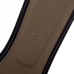 Hermes Black Leather Oran Sandals Size 39