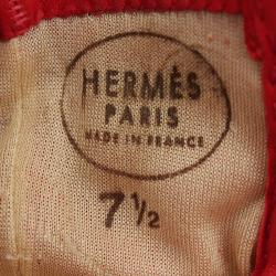 Pre Owned Hermes Red Leather Bag Charm Gloves