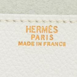Pre Owned Hermes White Leather Vintage Pochette Waist Bag