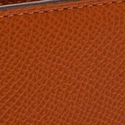 Pre Owned Hermes Orange Chevre Mysore Leather Vision Agenda Cover