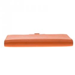 Pre Owned Hermes Orange Chevre Mysore Leather Vision Agenda Cover