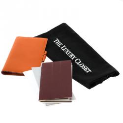 Pre Owned Hermes Orange Chevre Mysore Leather Vision Agenda Cover