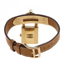 Pre Owned Hermes Gold Gold-Plated Stainless Steel Kelly Women's Wristwatch 20MM