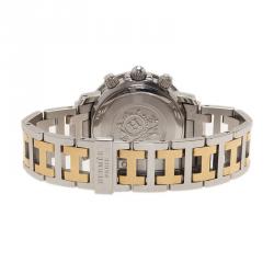Pre Owned Hermes Grey Stainless Steel and Gold Clipper Diver Women's Wristwatch 34MM