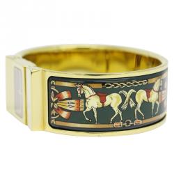 Hermes Gold Gold-Plated Stainless Steel Loquet Women's Wristwatch 20MM