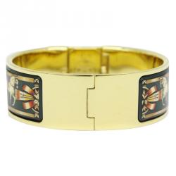 Hermes Gold Gold-Plated Stainless Steel Loquet Women's Wristwatch 20MM