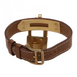 Pre Owned Hermes Gold Gold-Plated Stainless Steel Kelly Women's Wristwatch 20MM