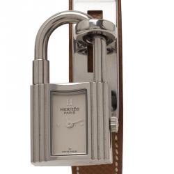 Pre Owned Hermes White Stainless Steel Kelly Women's Wristwatch 20MM