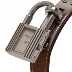 Pre Owned Hermes White Stainless Steel Kelly Women's Wristwatch 20MM