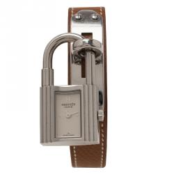 Pre Owned Hermes White Stainless Steel Kelly Women's Wristwatch 20MM