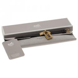 Hermes Black Gold-Plated Stainless Steel Kelly Women's Wristwatch 20MM