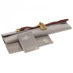 Hermes Burgundy Gold-Plated Stainless Steel Kelly Women's Wristwatch 20MM