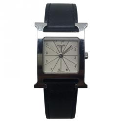 Hermes Off-White Stainless Steel Heure H Women's Wristwatch 26MM 