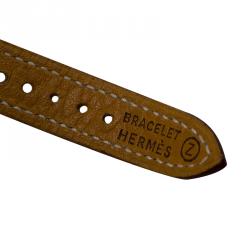 Pre Owned Hermes White Gold-Plated Stainless Steel Kelly Women's Wristwatch 20MM