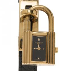 Pre Owned Hermes Black Stainless Steel Kelly Women's Wristwatch 20MM
