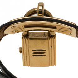 Pre Owned Hermes Black Stainless Steel Kelly Women's Wristwatch 20MM