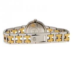 Pre Owned Hermes White Gold-Plated Stainless Steel Clipper Women's Wristwatch 24MM