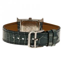 Pre Owned Hermes White Stainless Steel Heure H Women's Wristwatch 21MM