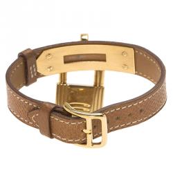 Pre Owned Hermes White Gold-Plated Steel Kelly Women's Wristwatch 20MM 