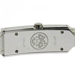 Pre Owned Hermes White Stainless Steel Kelly 2 Double Tour Women's Wristwatch 15MM