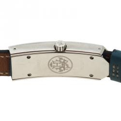 Pre Owned Hermes Mother of Pearl Diamond Stainless Steel Kelly 2 K1.230 Double Tour Women's Wristwatch 15MM