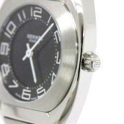 Pre Owned Hermes Black Stainless Steel Espace Women's Wristwatch 31MM
