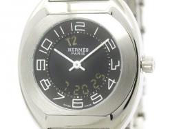 Pre Owned Hermes Black Stainless Steel Espace Women's Wristwatch 31MM
