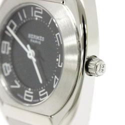 Pre Owned Hermes Black Stainless Steel Espace Women's Wristwatch 31MM