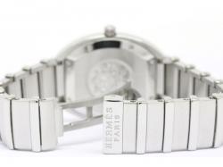 Pre Owned Hermes Black Stainless Steel Espace Women's Wristwatch 31MM