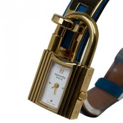 مملوكة مسبقًا Hermes White Stainless Steel Kelly Women’s Wristwatch 20MM