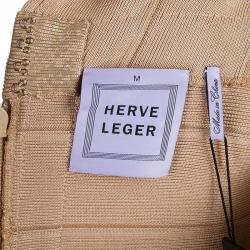 مملوكة مس بقًا فستان هيرفي ليجي ذهبي مجسم M