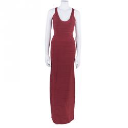 Herve Leger Juliette Long Bandage Gown S