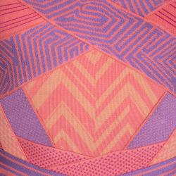 Herve Leger Colorblock Arden B Chevron Pattern Strapless Bandage Dress S 