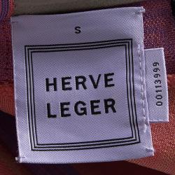 Herve Leger Colorblock Arden B Chevron Pattern Strapless Bandage Dress S 
