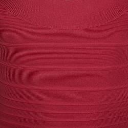 Herve Leger Lipstick Red Signature Ellen Bandage Gown  XXS