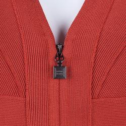 Pre Owned Herve Leger Red Pasha Bandage Dress S