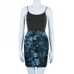 Herve Leger Gray Abstract Printed Bandage Skirt S