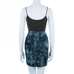Herve Leger Gray Abstract Printed Bandage Skirt S
