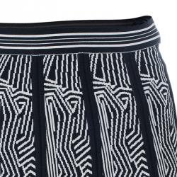 Pre Owned Herve Leger Black and White Bandage Skirt XS